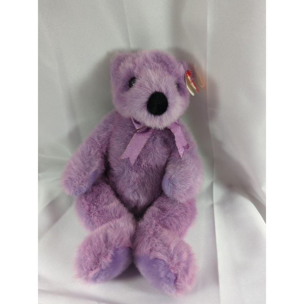 Ty Classic Beanie Babies 1999 Lilacbeary Lilac Bear With Tags 14" Plush Bear Vtg